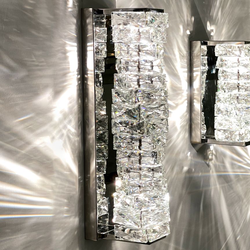 Lampada a monte a parete in cristallo trasparente stile moderno fulmine uniche a parete con le luci di applique