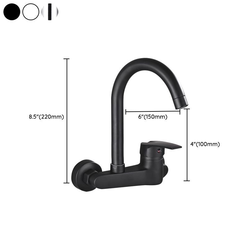 Modern Wall Mounted Single Rotary Switch Kitchen Faucet High Profile Faucet