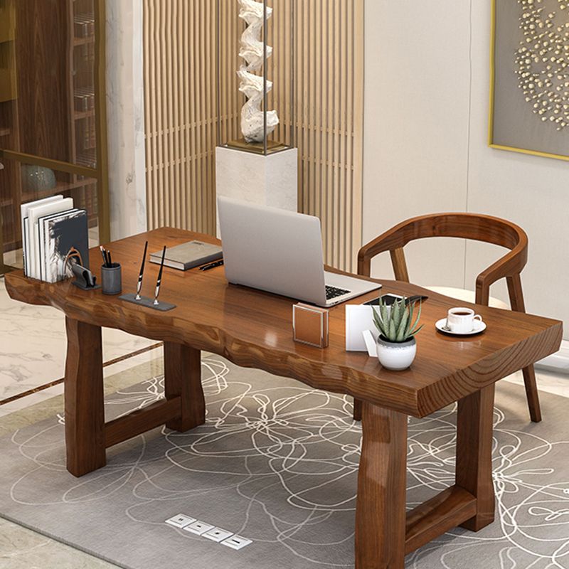 Solid Wood Writing Desk Modern Style 29.53" Tall Office Desk