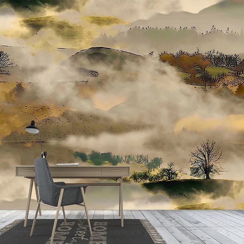 Washable Mysterious Land Painting Murals Non-Woven Fabric Modern Wall Covering for Bedroom