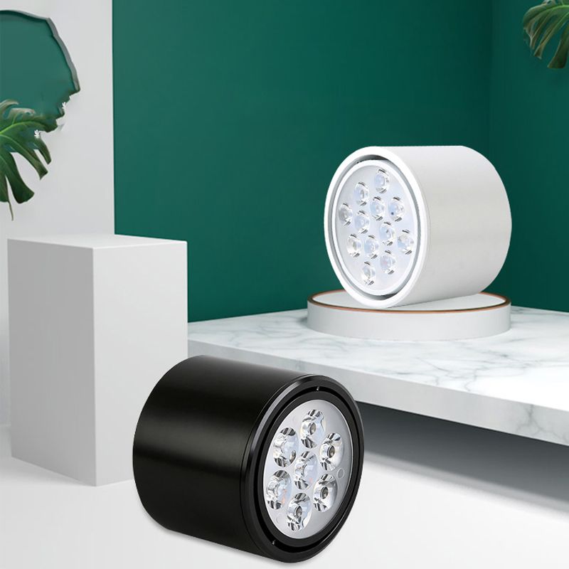 Modern Simple LED Ceiling Lamp Aluminium Cylindrical Flush Mount for Dining Room