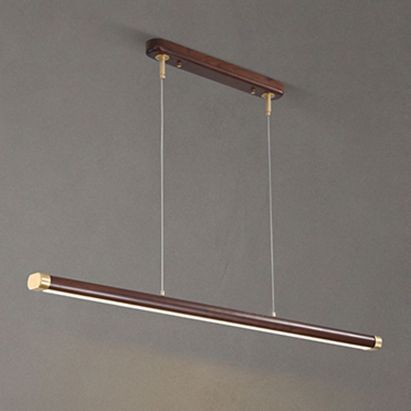 Modern Pendant Lighting Island Spherical Hanging Island Light Wood 1-Light