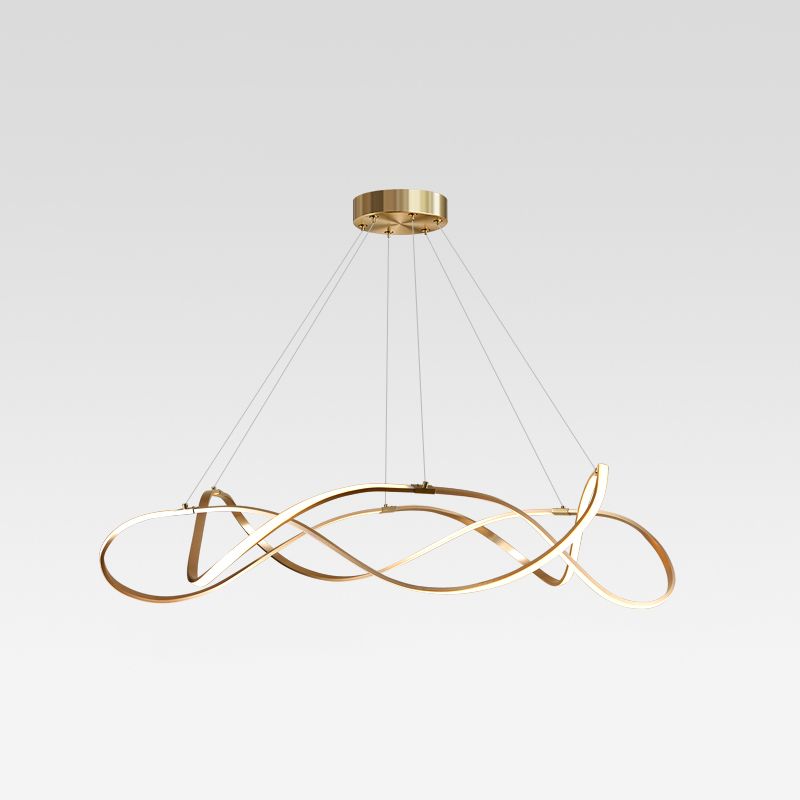 Contemporary Chandeliers Seamless Curves Hanging Pendant Lights with Acrylic Shade