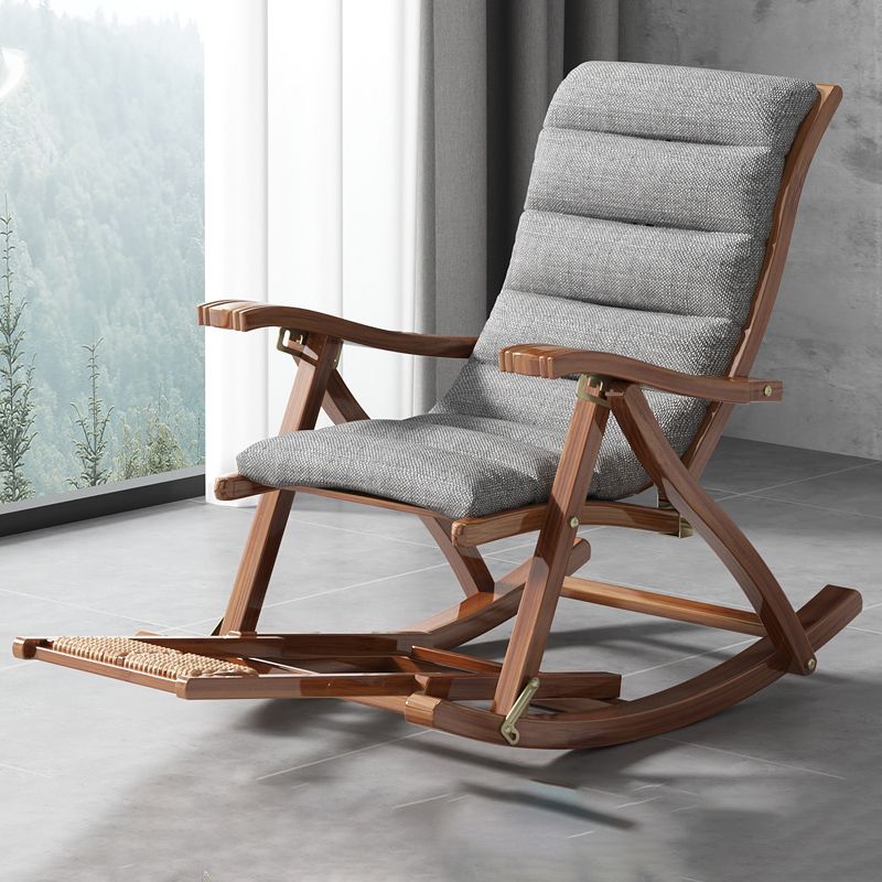 Modern Wood Rocking Chair Folding with Cotton Cushion for Home Decor