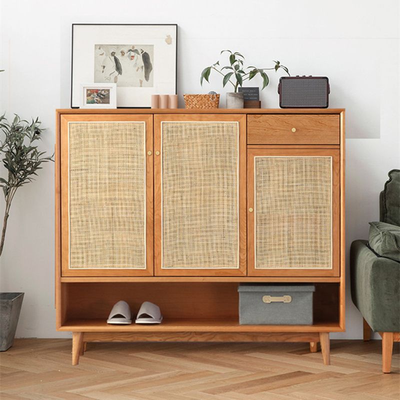 Contemporary Cabinet Pine Rectangle 1 - Drawer with Doors Knobs Accent Cabinet