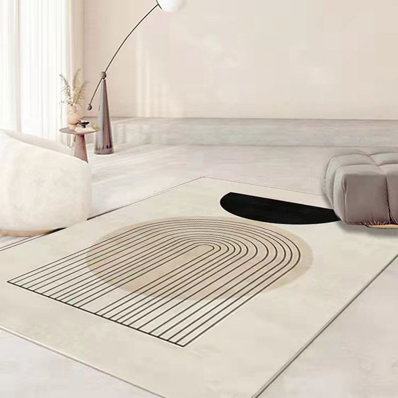 Simplicity Area Rug Polyester Indoor Carpet Stain Resistant Rug for Living Room Decoration