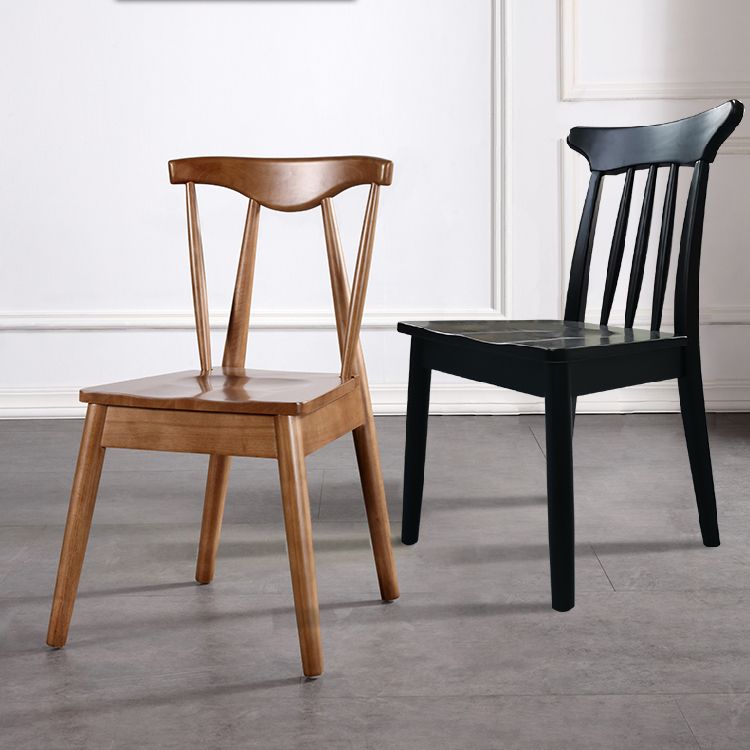 Silla auxiliar de comedor de estilo escandinavo de madera, silla auxiliar de comedor casera sin brazos