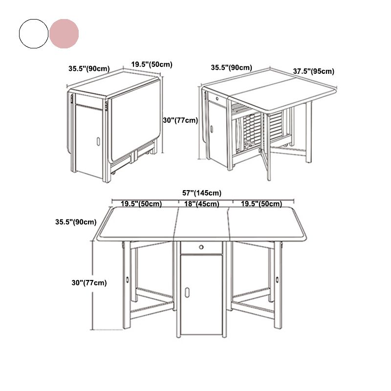 Rubberwood Solid Wood Table Mid-Century Folding Dining Table for Home (only Table)