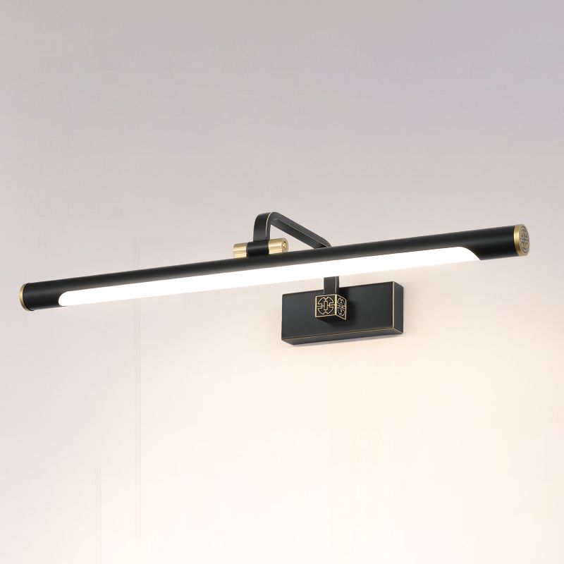 Linear Shade Metal Wall Sconce Modern 1 Light Mirror Wall Mount Light