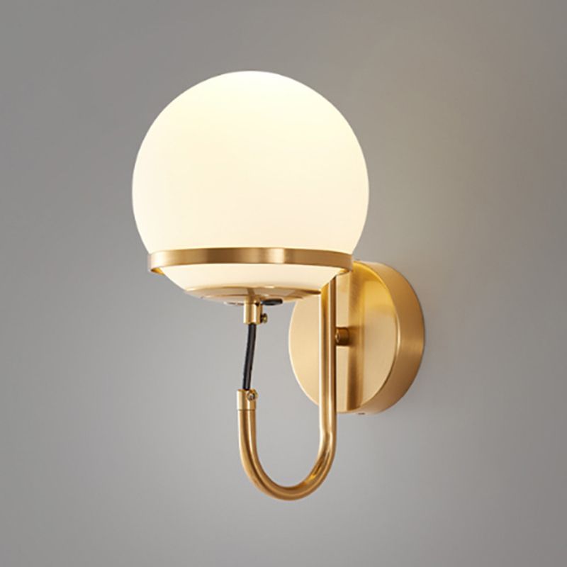 Global Wall Lighting Modern Glass 1 Light Rustic Wall Sconces in Gold