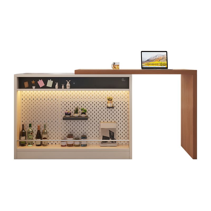 Modern Rectangle Wood Counter Table 2 Pieces Bar Table Set for Living Room