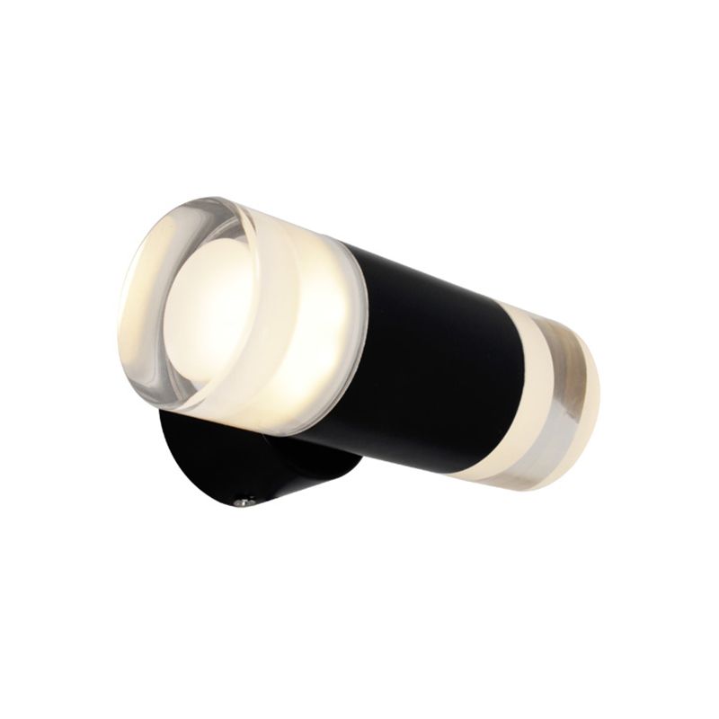 Metal Tube Sconce Minimalist 2 Heads Wall Mounted Light Fixture in Black for Living Room