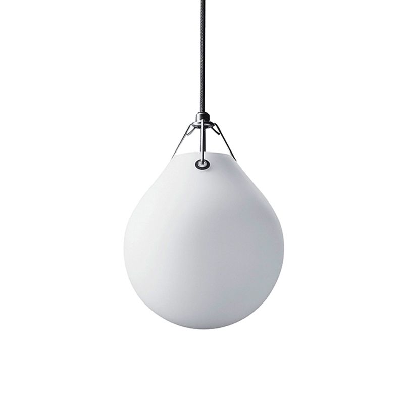Minimalism Sphere Suspension Light White Glass 1 Head 7"/10" Wide Restaurant Pendant Lighting