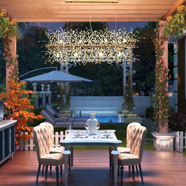 Firework Island Lighting Fixtures Crystal Minimalism Pendant Lighting Fixtures for Restaurant