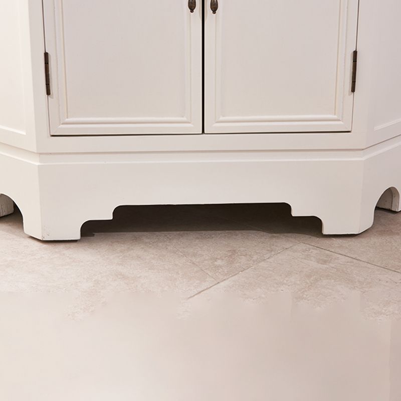 34.65"Tall Corner Cabinet, Contemporary Wooden Accent Cabinet