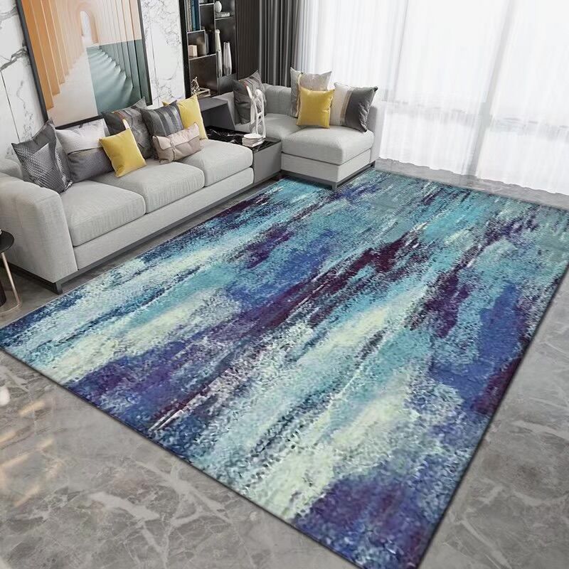 Contemporary Carpet Abstract Pattern Polyester Rug Living Room Area Carpet with Non-Slip Backing