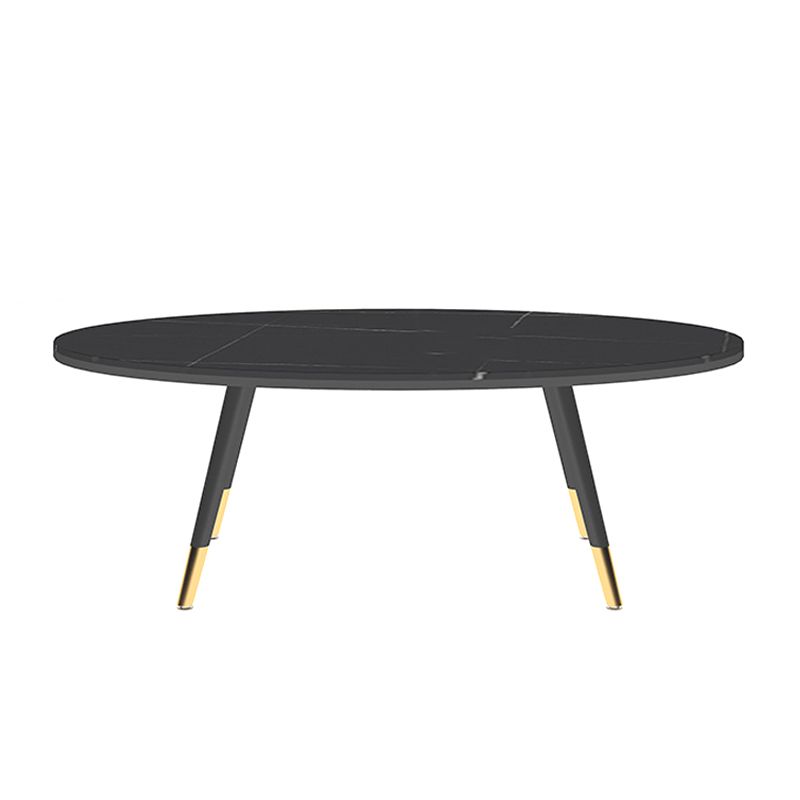 17.71" Tall 4 Legs Oval Coffee Table Stone Top Cocktail Table