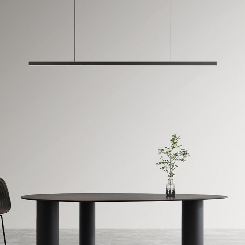 LED Island Lamp Modern Black Island Hanging Lamp with Acrylic Shade for Dining Room