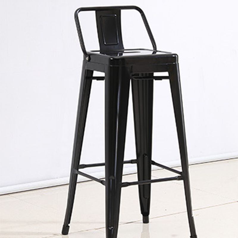 Industrial Low Back Counter Stool Metal Counter Height Stools