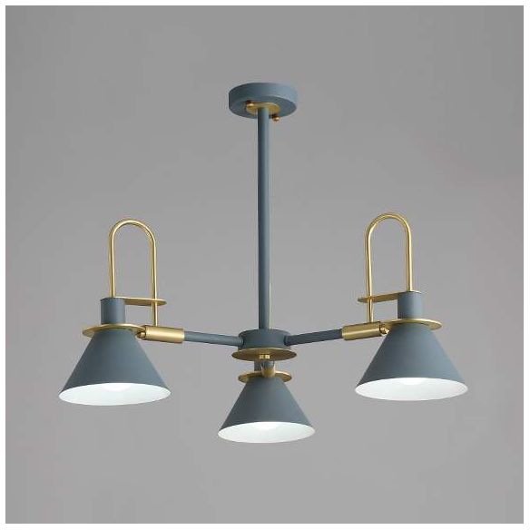Macaron Loft Funnel Chandelier Metal Undertint Suspension Light for Nursing Room