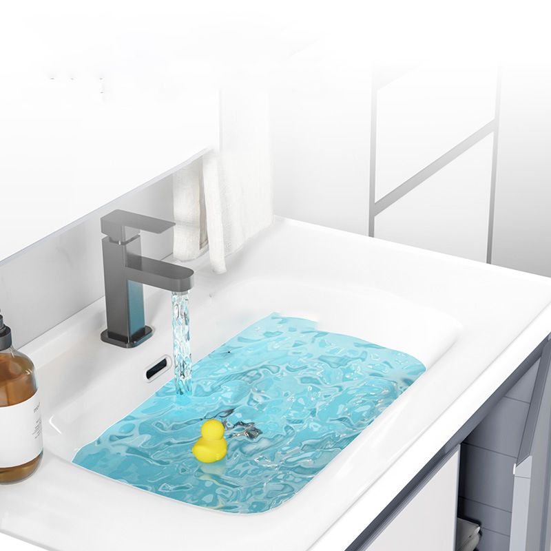 Modern Wall Mount Sink Vanity Metal Bathroom Vanity Cabinet with Mirror Cabinet