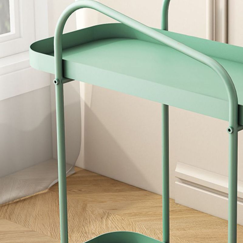 25.2" Tall Metal Side Table Shelf Included End Table with Casters