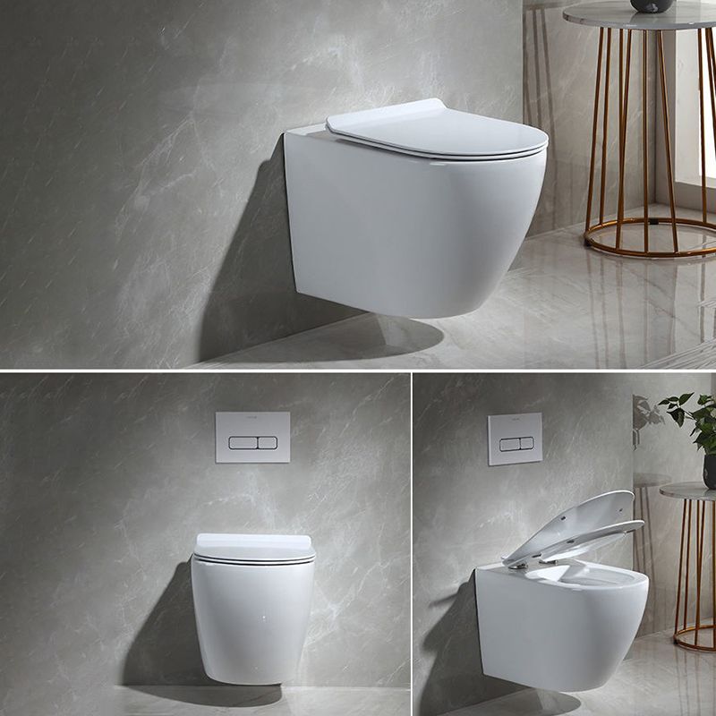 Modern Wall Mount Toilet Bowl 1-Piece Urine Toilet with Slow Close Seat for Washroom