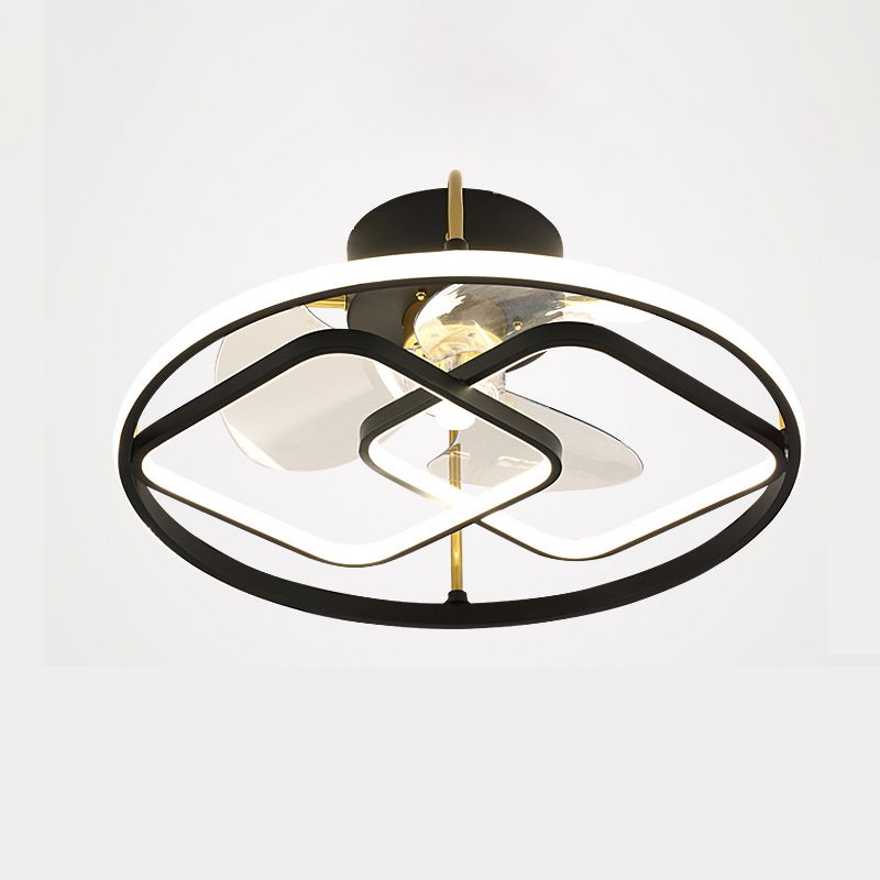 Minimalistische kreisförmige Deckenventilator Leuchte Acryl Schlafzimmer LED LED LEMI BUSH MOUNT LAUT