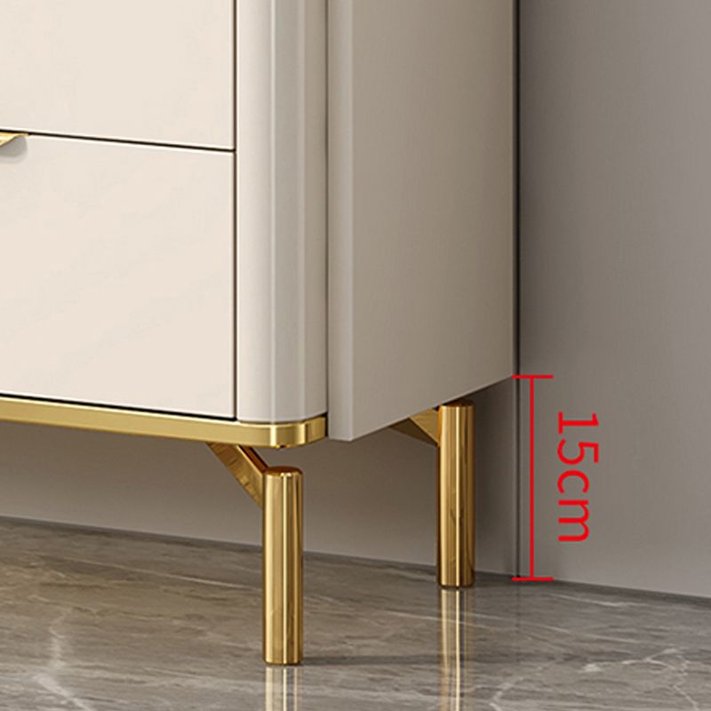 Glam Stone 16"Wide Storage Chest Bedroom Chest in White with Drawers