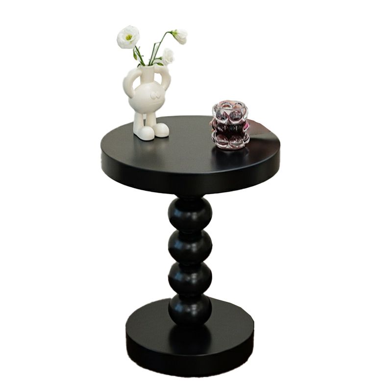 Pedestal End Table in Wood Round Top Living Room Corner Table