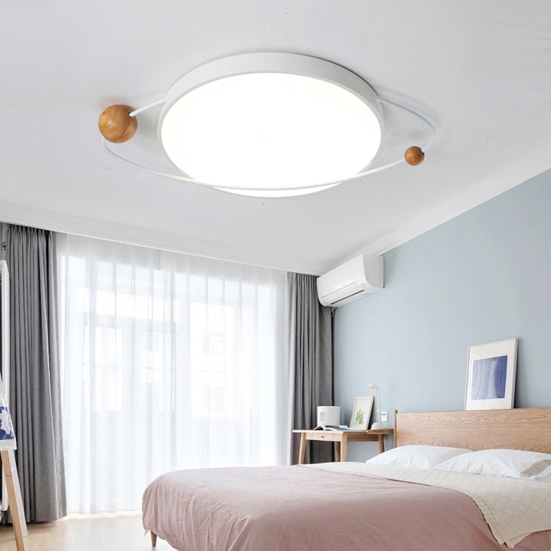Ringed Planet Acrylic Flush Light Modernist LED Close to Ceiling Lamp for Bedroom