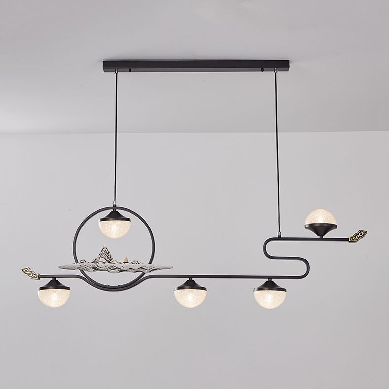 Lámparas colgantes modernas de la isla Restaurante de 5 luces colgantes de lámparas con sombra acrílica