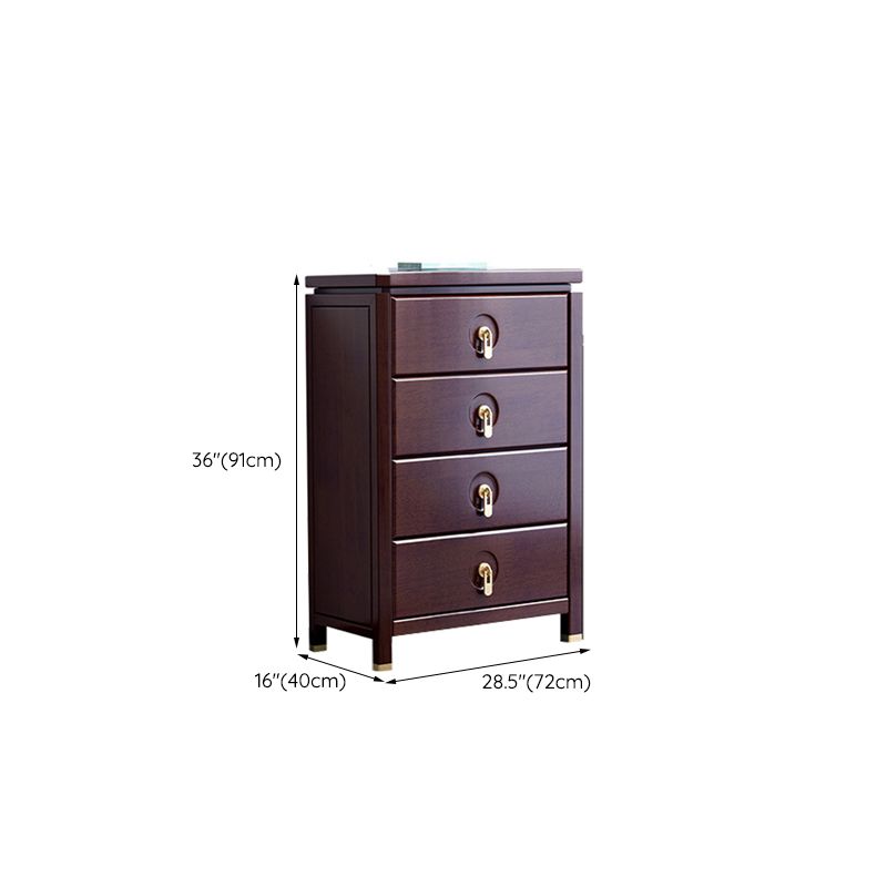 Mid-Century Modern Chest Rectangle with Drawer Solid Wood Straight Legs Accent Chest