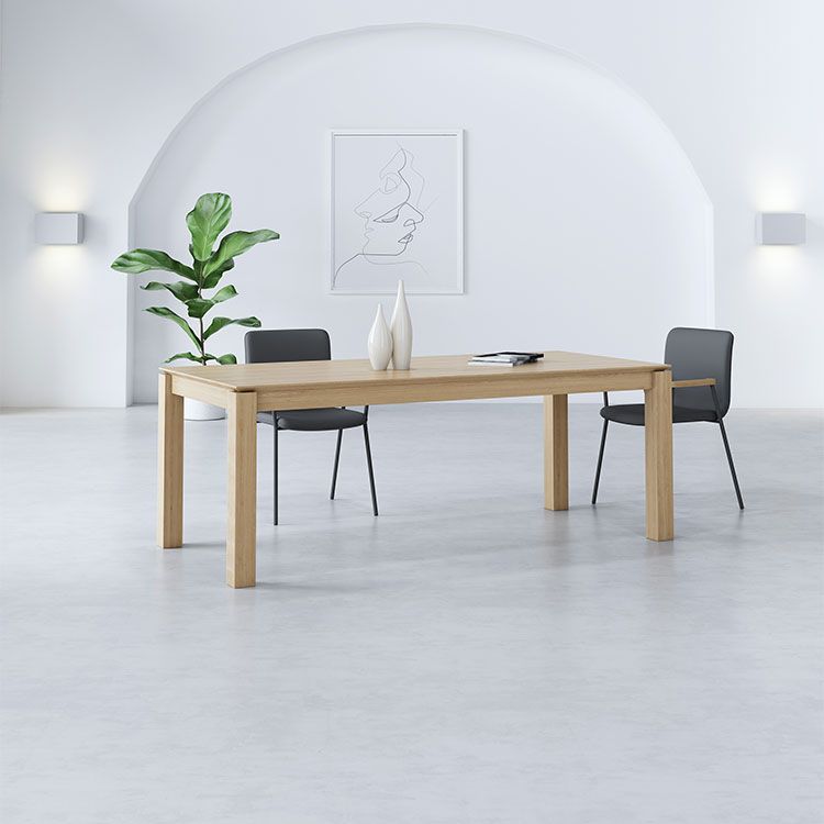 4 Legs Dining Table Solid Wood Dining Table with Natural Finish Legs