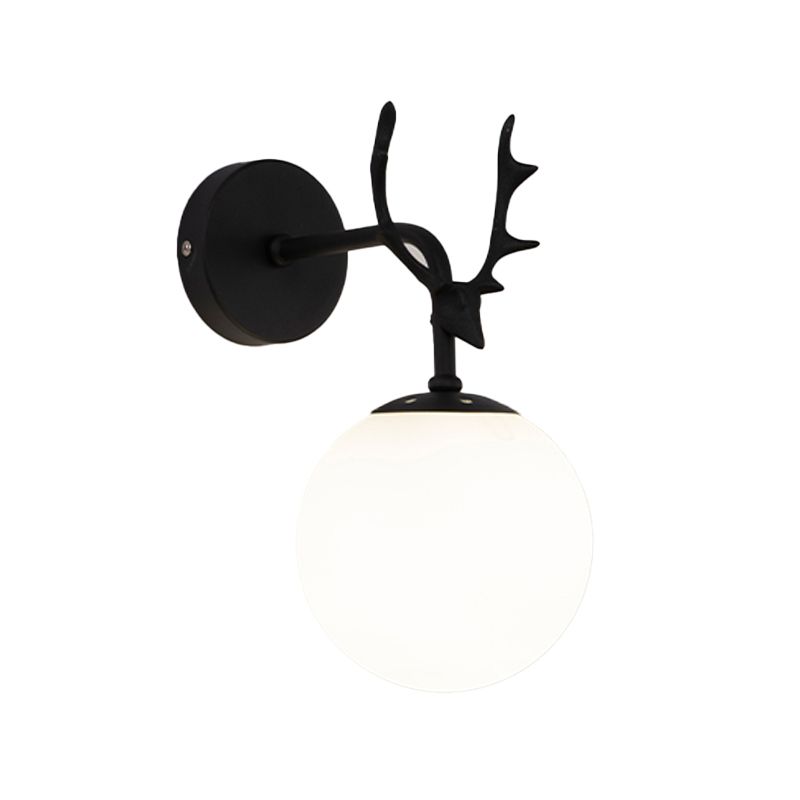Glass Spherical Shape Wall Light Modern Style 1 Light Wall Mount Fixture for Living Room