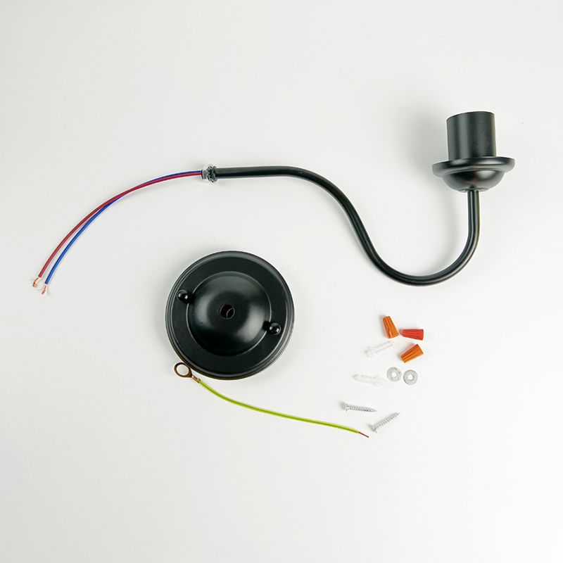 Contemporary Metal Wall Sconce Linear Shape Wall Light for Living Room in Black