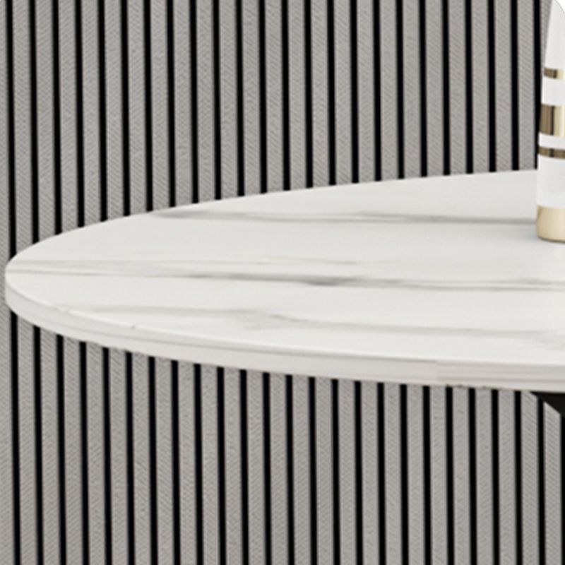 Glam Dining Table Set with Padded Chairs 1/2/5 Pcs White Stone Dining Set for Home