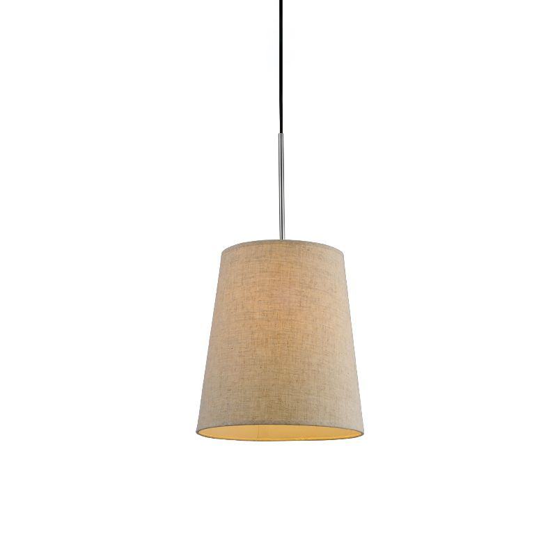 Minimaliste à 1 lumière Lumière Pendre en lin de lin et à la lumière du pendule battant avec lampe à lampe en tissu