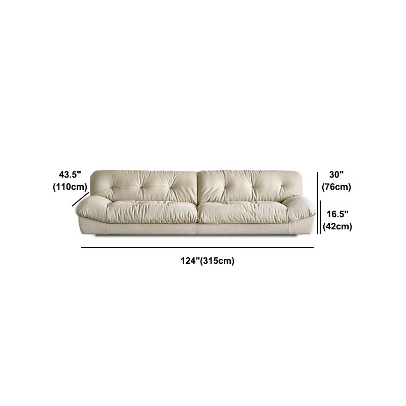 Modern White Tufted Sofa & Chaise 29.92" H Velvet Armless Sofa