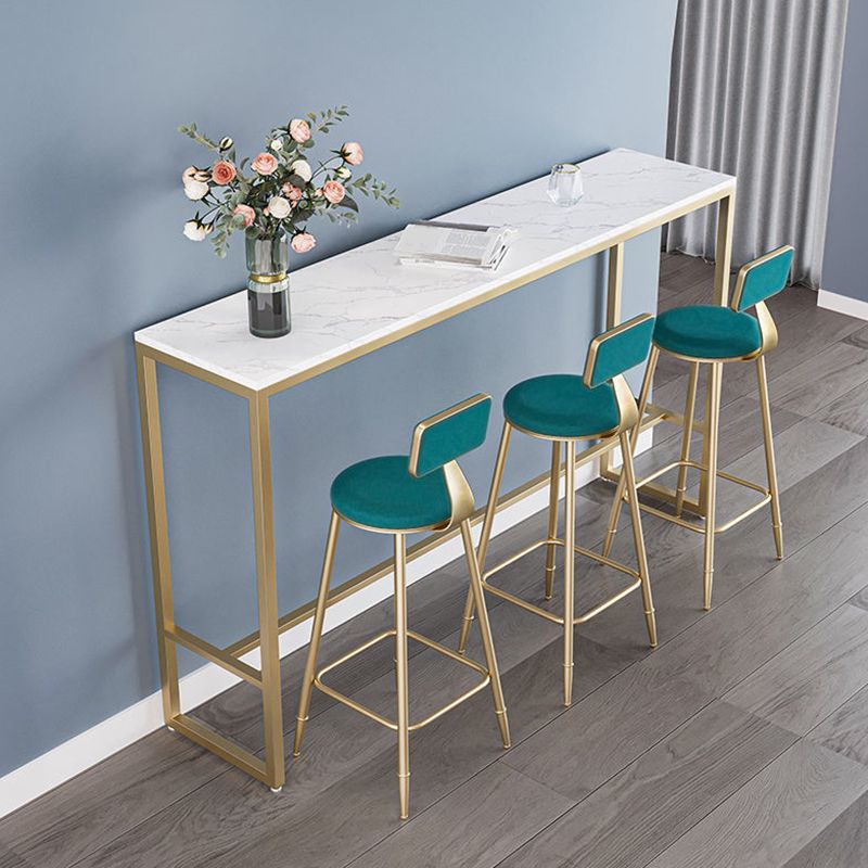 Glam Sintered Stone Bar Table Trestle Base Dining Table for Kitchen