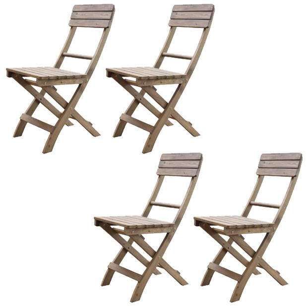 Solid Wood Dining Side Chair Modern Folding Outdoor Chair Set of 1/2/4/6/8