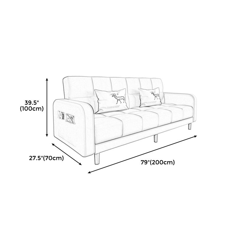 Square Arm Modern Sofa with Biscuit Back Storage Sofa for Living Room