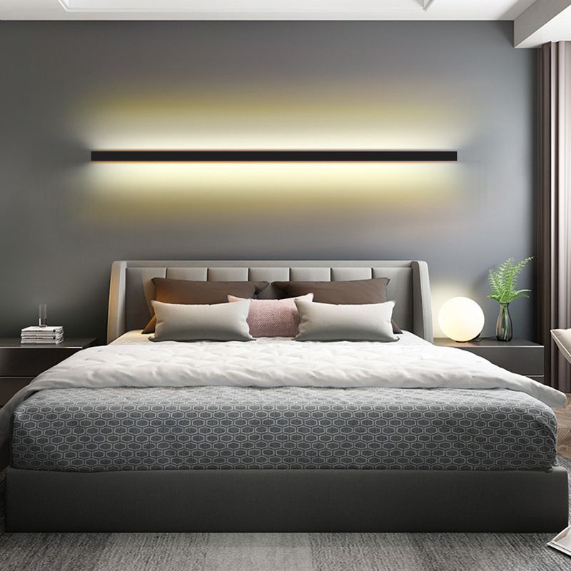 Linear Shape Metal Wall Light Modern Style 1 Light Wall Sconce Light
