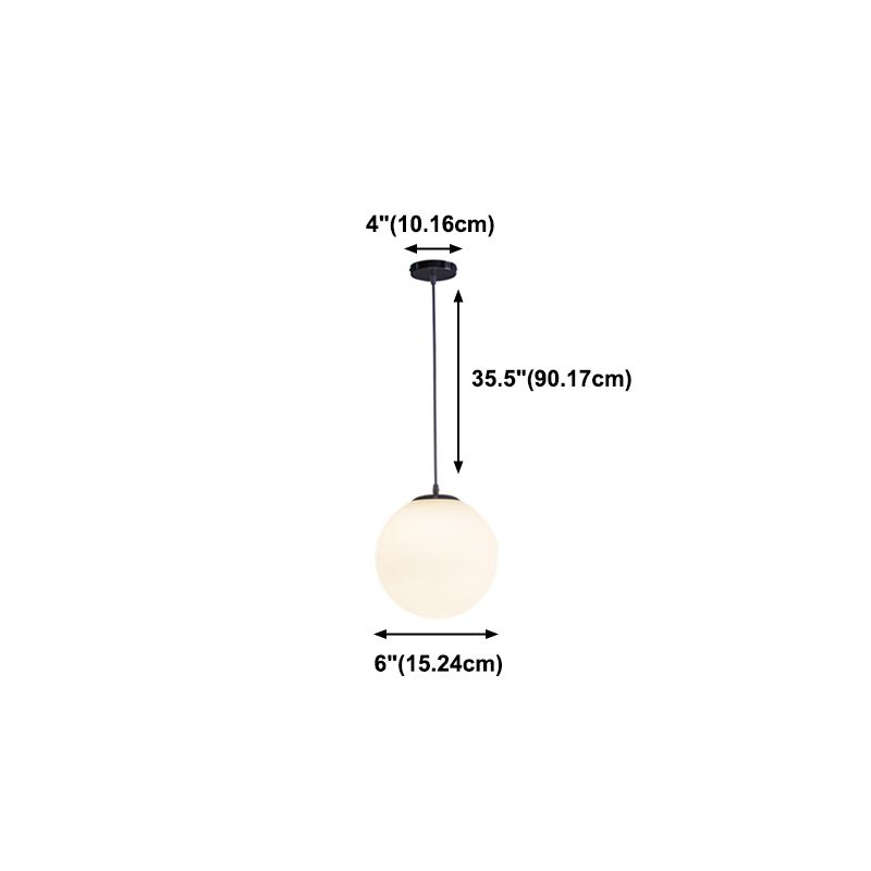 1 Light Round Hanging Ceiling Light Modern Style Glass Hanging Lamp Kit