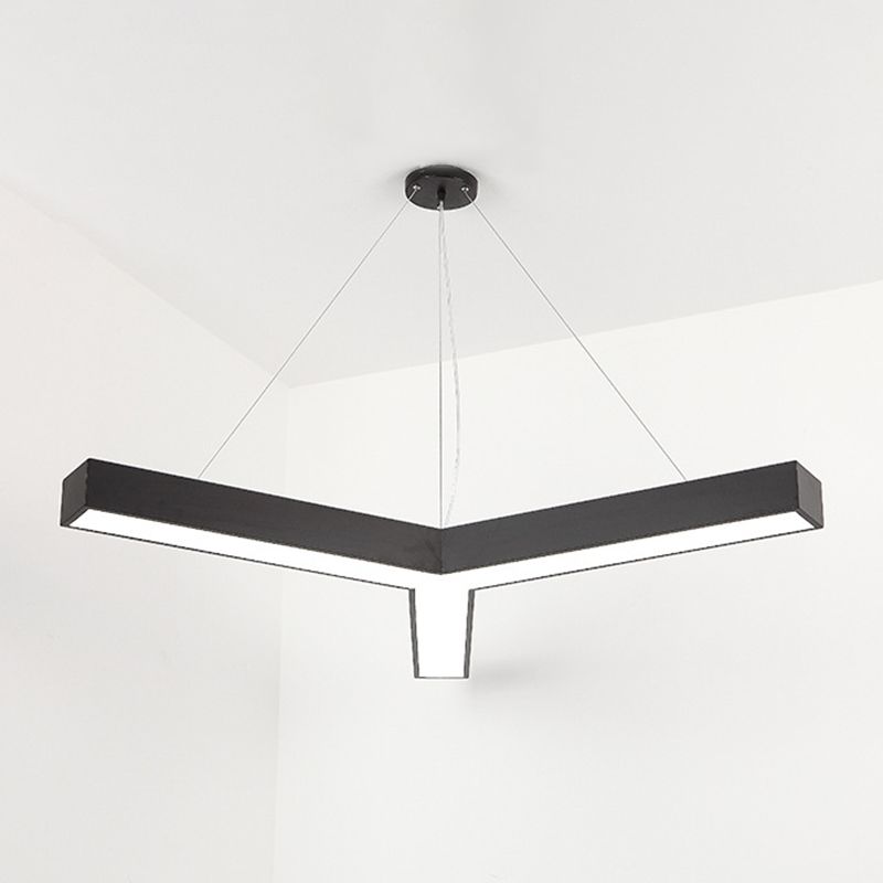 Hedendaagse metalen LED hanglamp Licht bevestiging 1-licht Y-vormig hangend plafondlicht voor kantoor