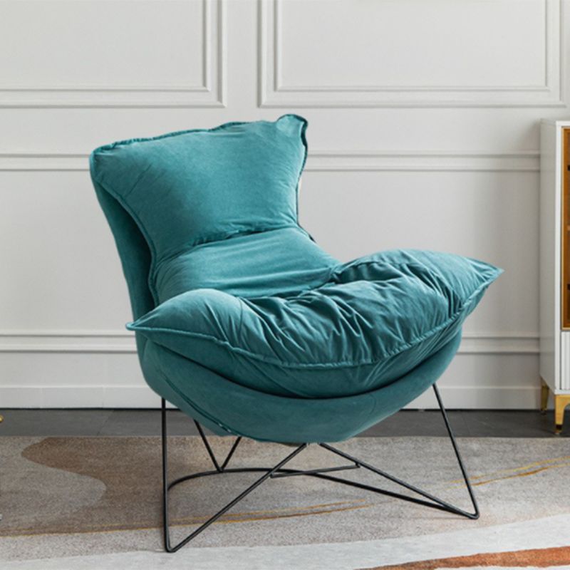 Solid Color Chair Armless Chair with Sewn Pillow Back for Living Room