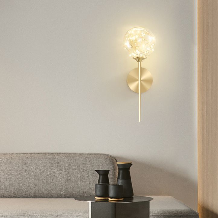 Creative Indoor Decoration Wall Light Up Light Star Wall Sconce in Pure Glass Ball Shade