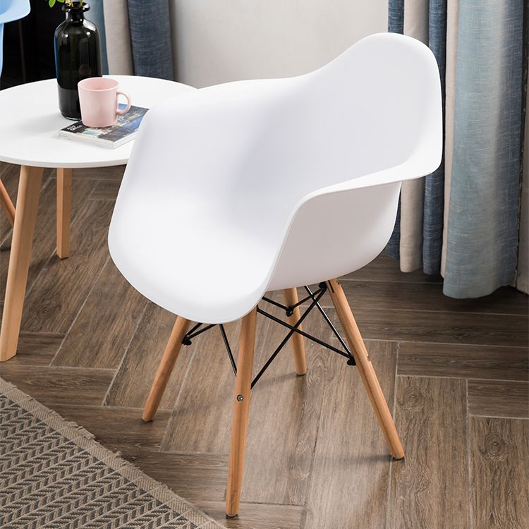 Modern Chairs Dining Arm Chairs with Wooden Legs for Kitchen