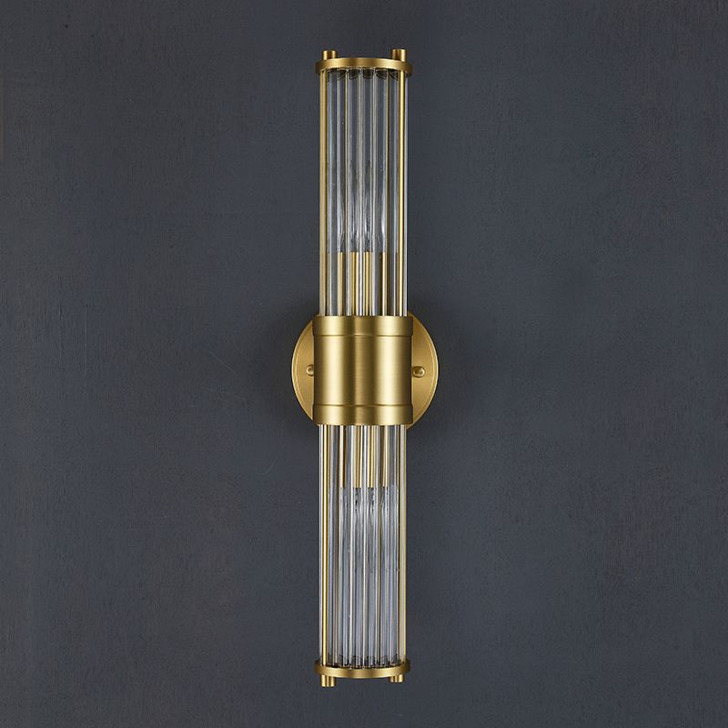 Glass Cylinder Wall Sconces Modern Style Multi Lights Wall Mounted Lamps