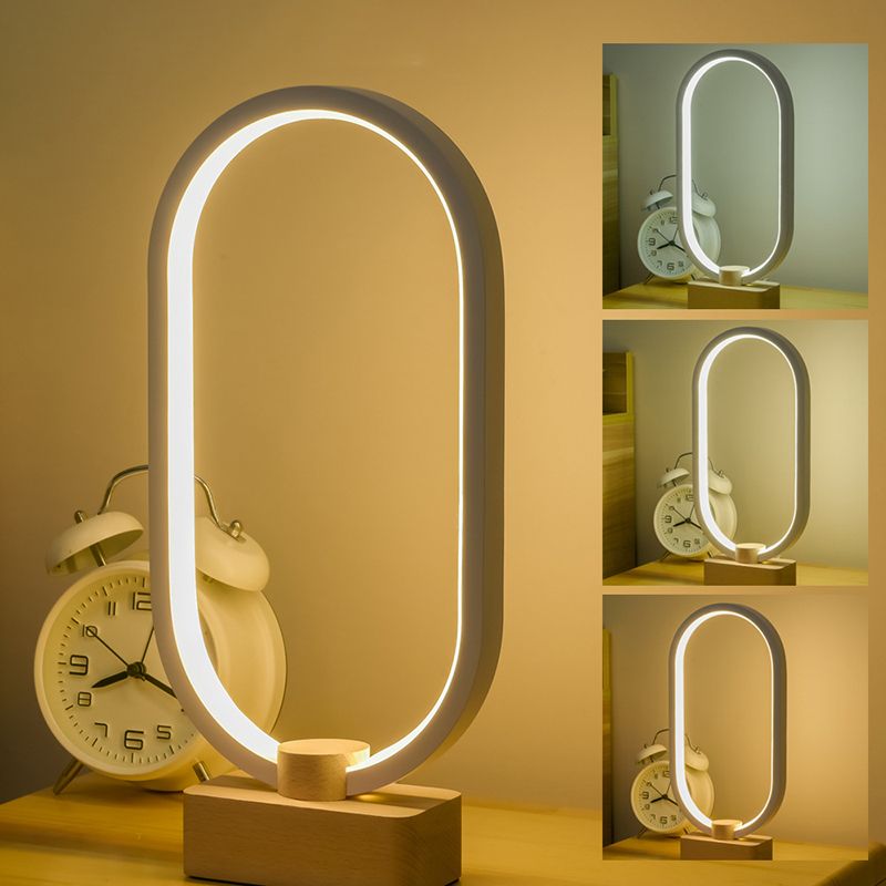 Moderne tafellamp met 1 licht met USB-poort lineair tafellicht voor slaapkamer